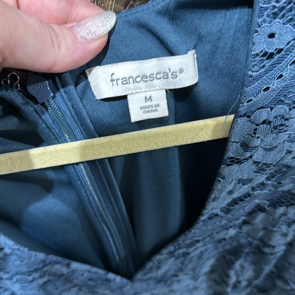 Francesca’s Blue Lace Dress Size Medium - Picture 3 of 6